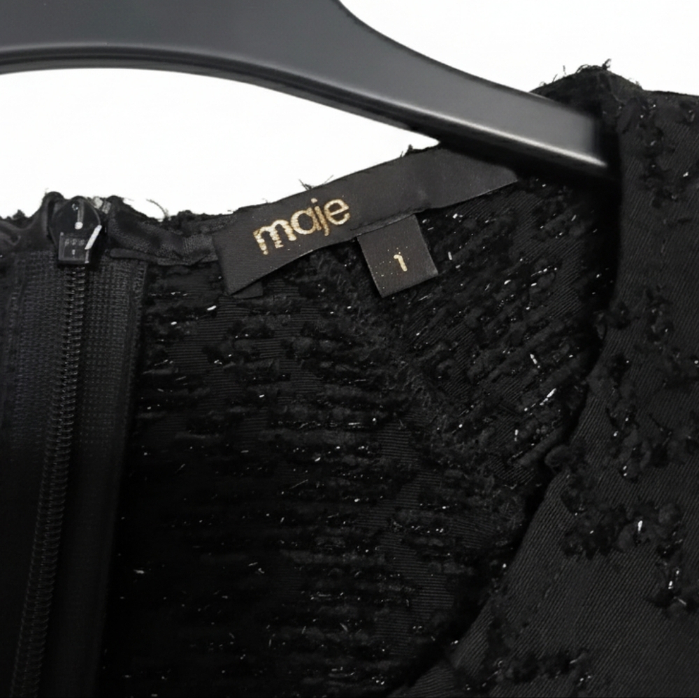 Maje Black Textured Crop Top - Size 1 (Small) - Picture 8 of 9